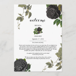 Programa Casamento Branco de Rosas de Halloween Gótico Itin