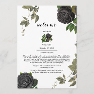 Programa Casamento Branco de Rosas de Halloween Gótico Itin