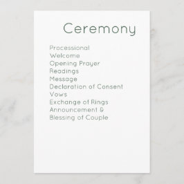 Programa Casamento Branco e Verde Azul Moderno Retro