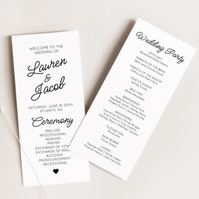 Programa Casamento branco mínimo minimalista moderno (Criador carregado)