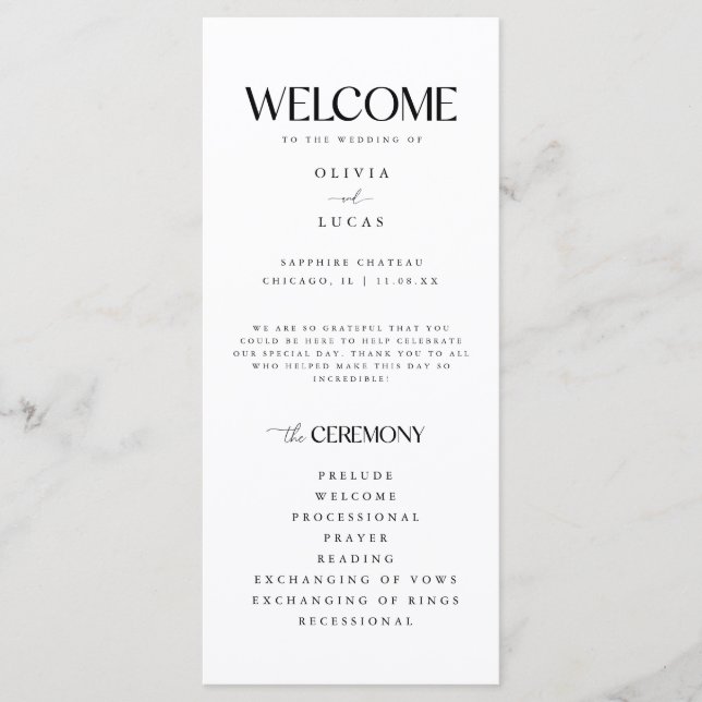 Programa Casamento Branco Moderno e Minimalista (Frente)