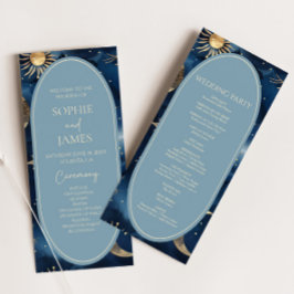 Programa Casamento Celestial Elegante Céu Estrelado Dourado