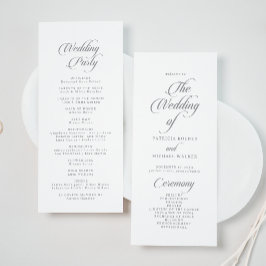 Programa Casamento Chá Comprido Caligrafia Chic Clássico