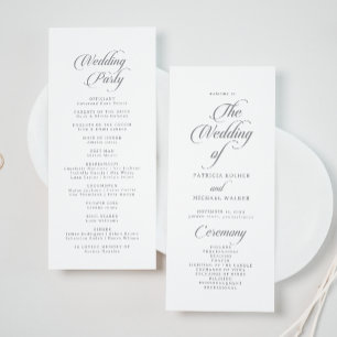 Programa Casamento Chá Comprido Caligrafia Chic Clássico