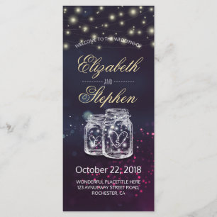 Programa Casamento Chic Mason Jar Purple String Li