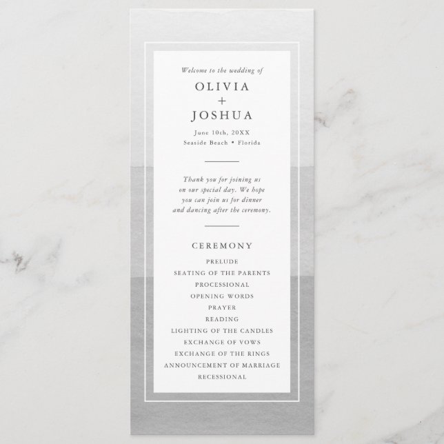 Programa Casamento Cinza Moderno (Frente)