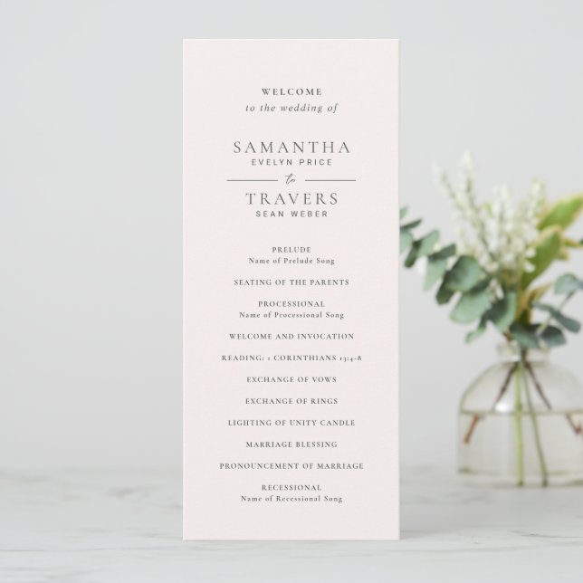 Programa Casamento Cinza Tradicional Elegante (Em pé/Frente)