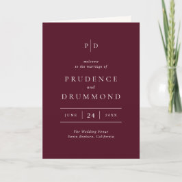 Programa Casamento Clássico Burgundy Profundo e Elegante
