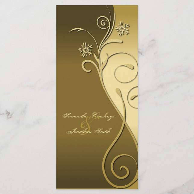 Programa Casamento - Clássico Castanho e Dourado F (Frente)