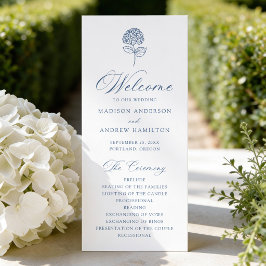 Programa Casamento Clássico com Hortênsias Azuis da Marinha