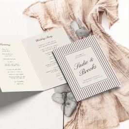 Programa Casamento Clássico com Listras Finas em Borgonha E