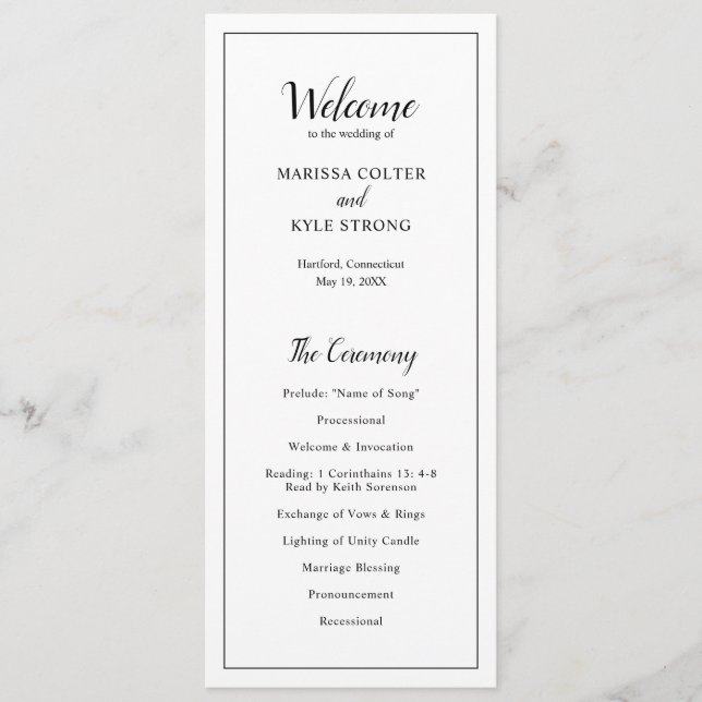 Programa Casamento Clássico Elegante (Frente)