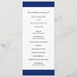 Programa Casamento Clássico Simples Elegante Azul-Marinho M