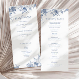 Programa Casamento Clássico Vitoriano Floral Azul