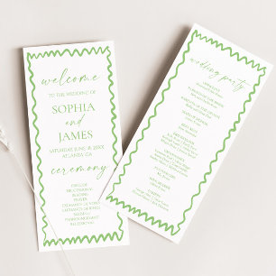 Programa Casamento com Borda Ondulada Verde Cítrico Caprich