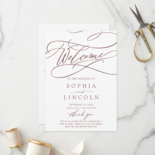 Programa Casamento com Caligrafia Dourada Romântica