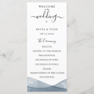 Programa Casamento com Efeito Ombre Azul em Aquarela