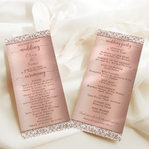 Programa Casamento com Glam Damasco Metálico Dourado rosa