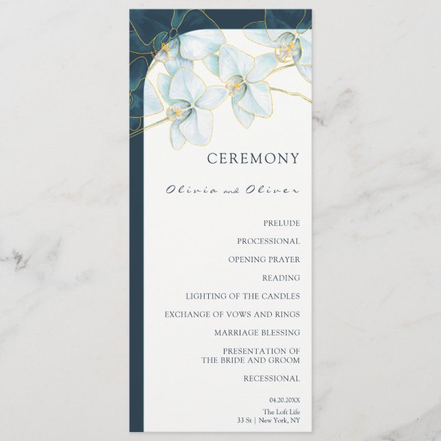 Programa Casamento com Orquídea Azul Suave (Frente)