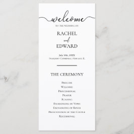 Programa Casamento com Roteiro Preto e Branco Elegante