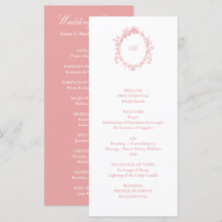 Programa Casamento com Toile de Jouy Rosa Vitoriana Frances