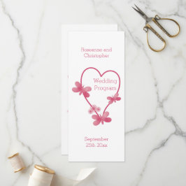 Programa Casamento Coração Rosa E Borboletas