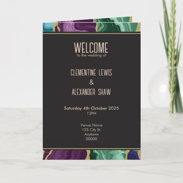 Programa Casamento de Água-Marinha Aquarela de Pavão (Frente)