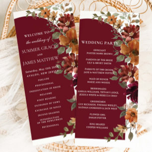 Programa Casamento de Arca Floral Laranja Queimada