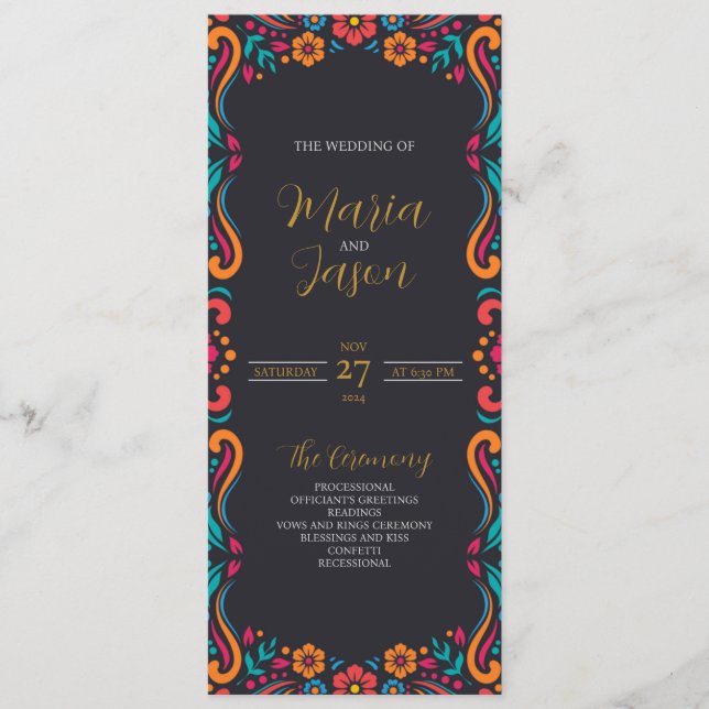 Programa Casamento de Arte Folar Preta e Tradicional Mexica (Frente)