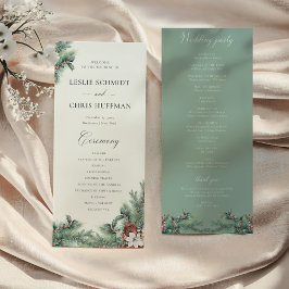 Programa Casamento de Berries e Pine Watercolor
