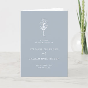 Programa Casamento de Botânica Minimalista Dusty Blue Boho
