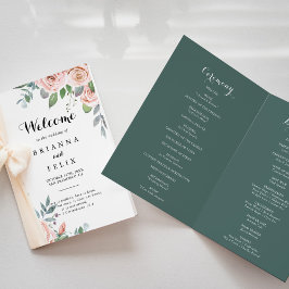 Programa Casamento De Caligrafia Floral De Summer Breeze