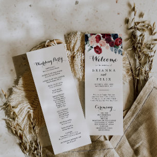 Programa Casamento de Caligrafia Floral do Marinho Rosa Bur