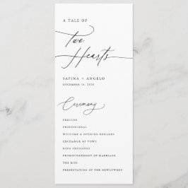 Programa Casamento de Caligrafia Manuscrita Moderna Elegant