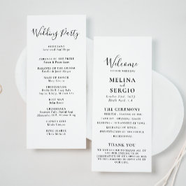 Programa Casamento de Caligrafia Minimalista Elegante