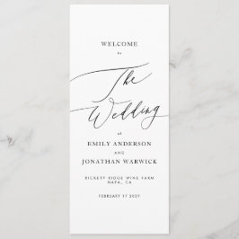 Programa Casamento de Caligrafia Moderna do Casamento Elega