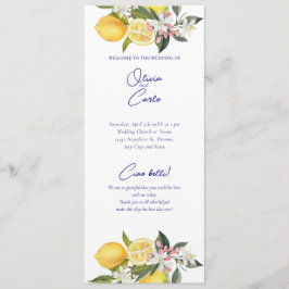 Programa Casamento de Cerimônia Mediterrânica de Lemon