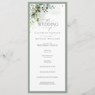 Programa Casamento De Cor De Água Floral De Verdura Botân