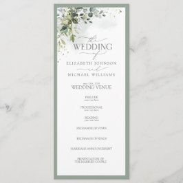 Programa Casamento De Cor De Água Floral De Verdura Botânic