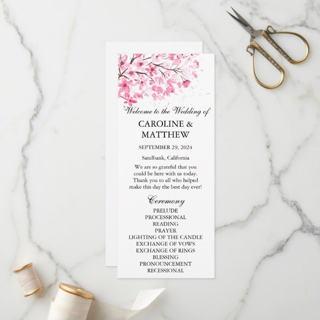 Programa Casamento de Cor Flórida Rosa-Flórida de Cereja (Frente/Verso In Situ)