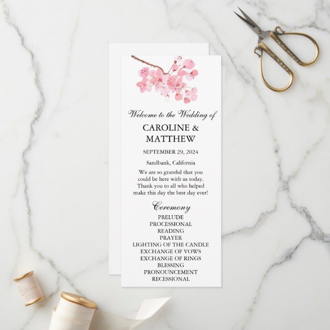 Programa Casamento de Cor Flórida Rosa-Flórida de Cereja (Frente/Verso In Situ)