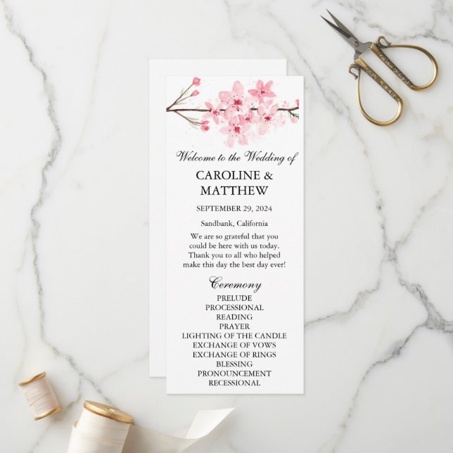Programa Casamento de Cor Flórida Rosa-Flórida de Cereja (Frente/Verso In Situ)