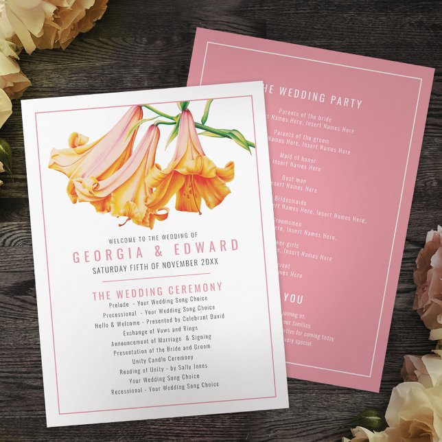 Programa Casamento de cor laranja da Rainha Africana Lily (Criador carregado)