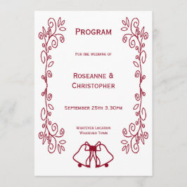 Programa Casamento de Design de Cartazes de Rolagem Burgund