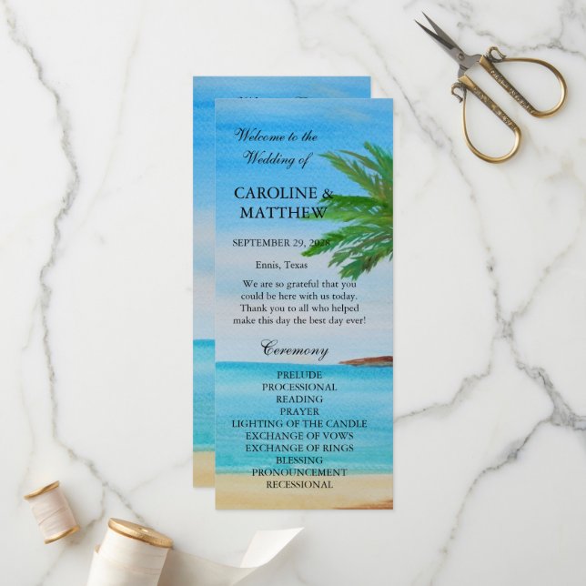 Programa Casamento de Destino da Ilha Tropical Beach (Frente/Verso In Situ)