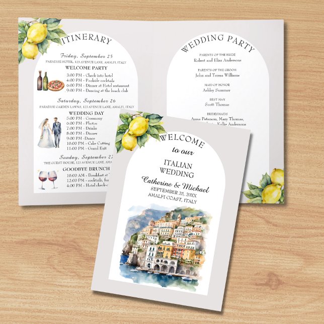 Programa Casamento de Destino de Aquarela na Costa do Amalf (Criador carregado)