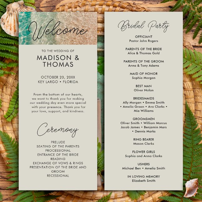 Programa Casamento de Destino Tropical de Praia Azul Costei (Front / Back)
