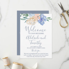 Programa Casamento de Dusty Blue Florals