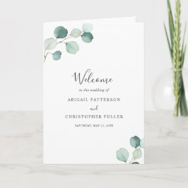 Programa Casamento de Eucalipto Verde Oliva Simples e Elega