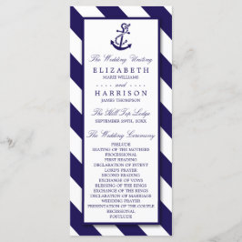 Programa Casamento de faixas e âncoras azuis Marinhos